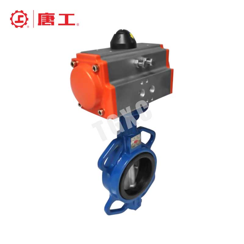 Pneumatic soft seal butterfly valve