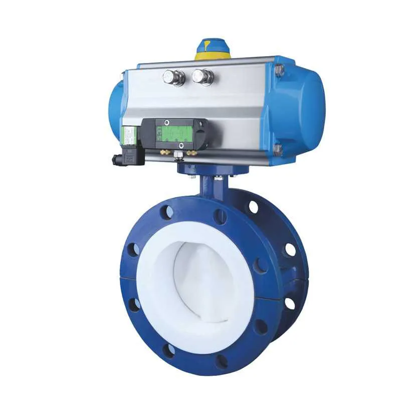 Fluorine lining rotary control butterfly valve for corrosive media