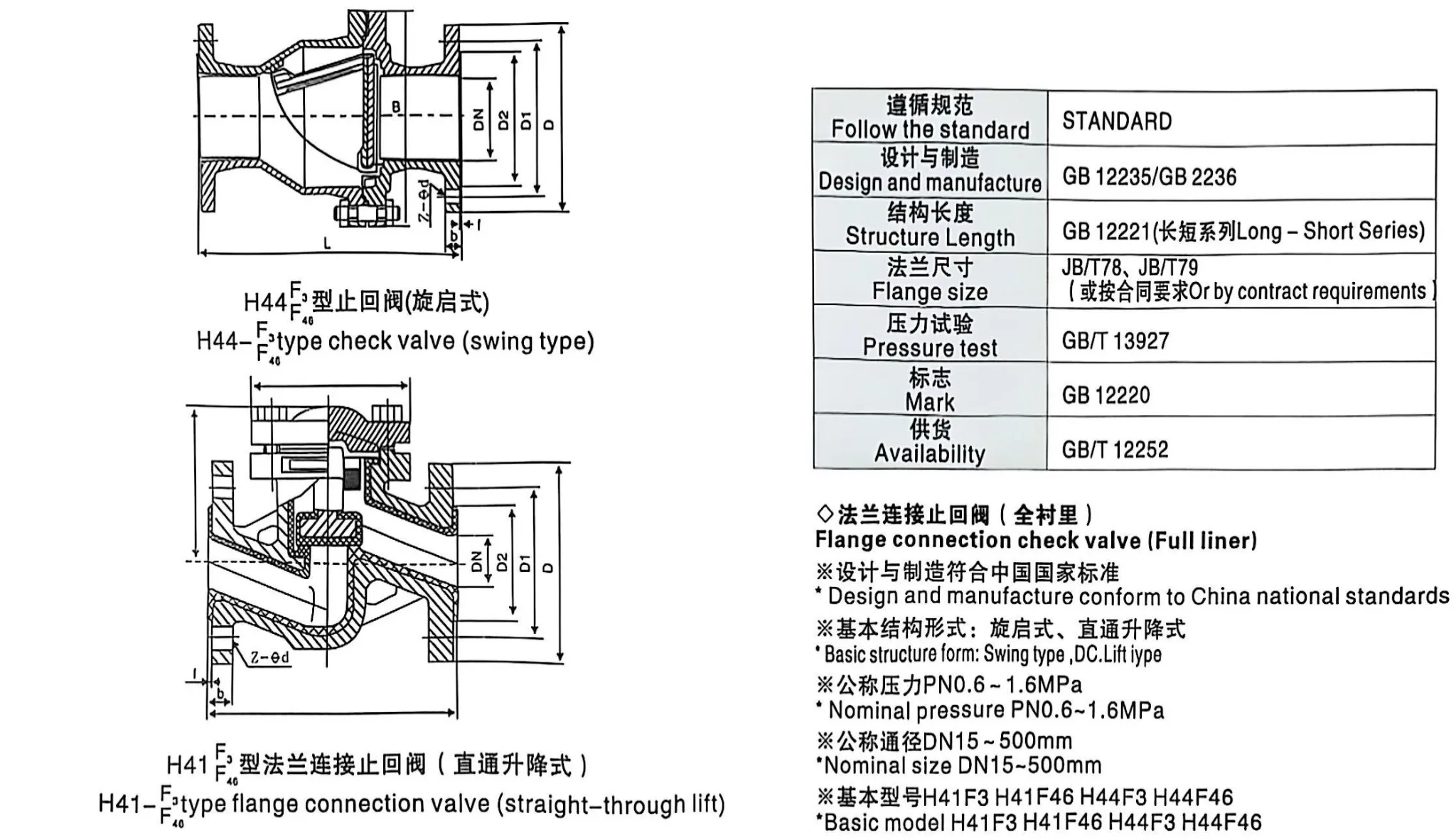 PTFE-lined check valve