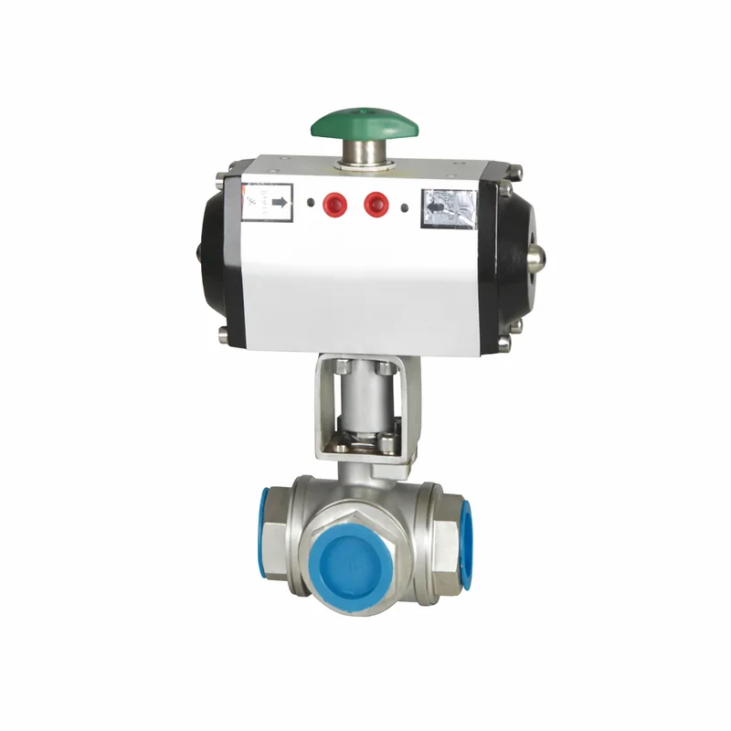 Pneumatic Threaded Three-Way Ball Valve
