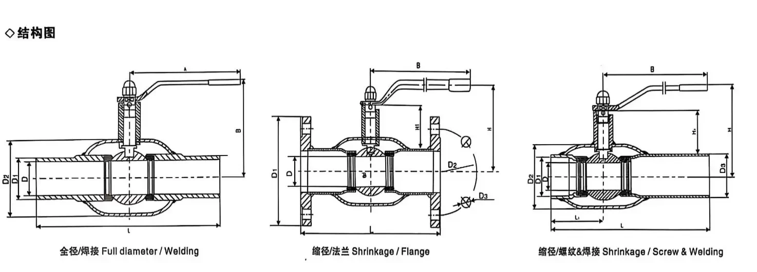Full Welded Ball Valve Diagram