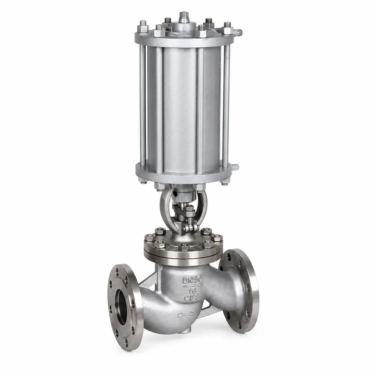 pneumatic globe control valve