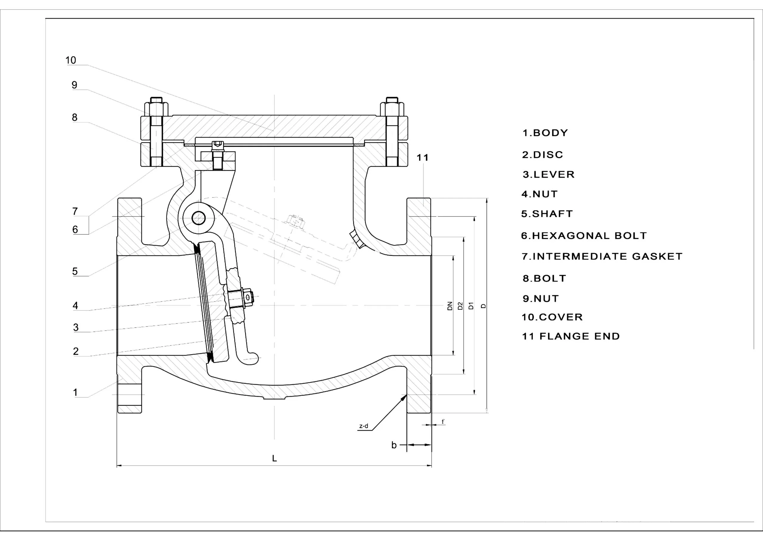 Swing Check Valve Diagram