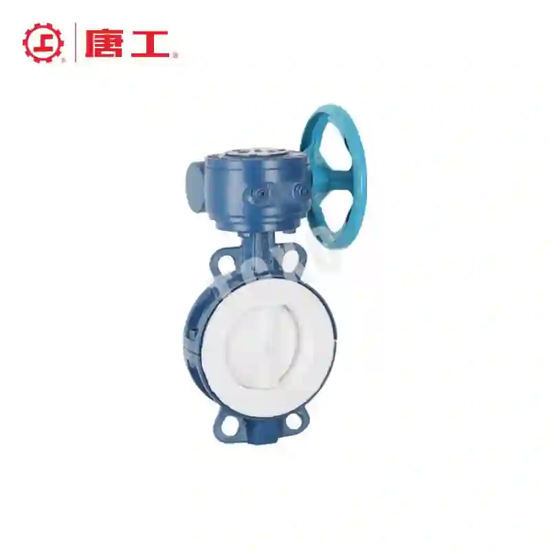 Wafer_PTFE_lined_butterfly_valve_midline