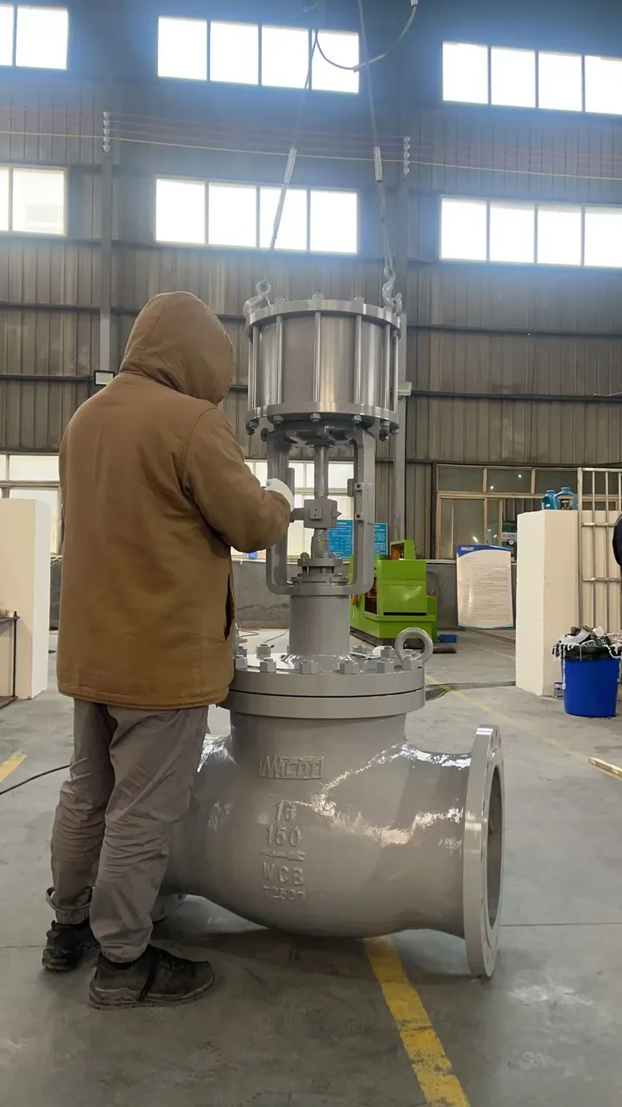 Large diameter globe control valve assembly