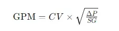 formula to convert CV to GPM