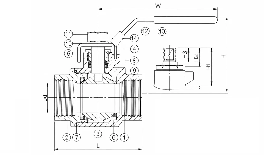 Two-Piece-Threaded-Ball-Valve-Drawing