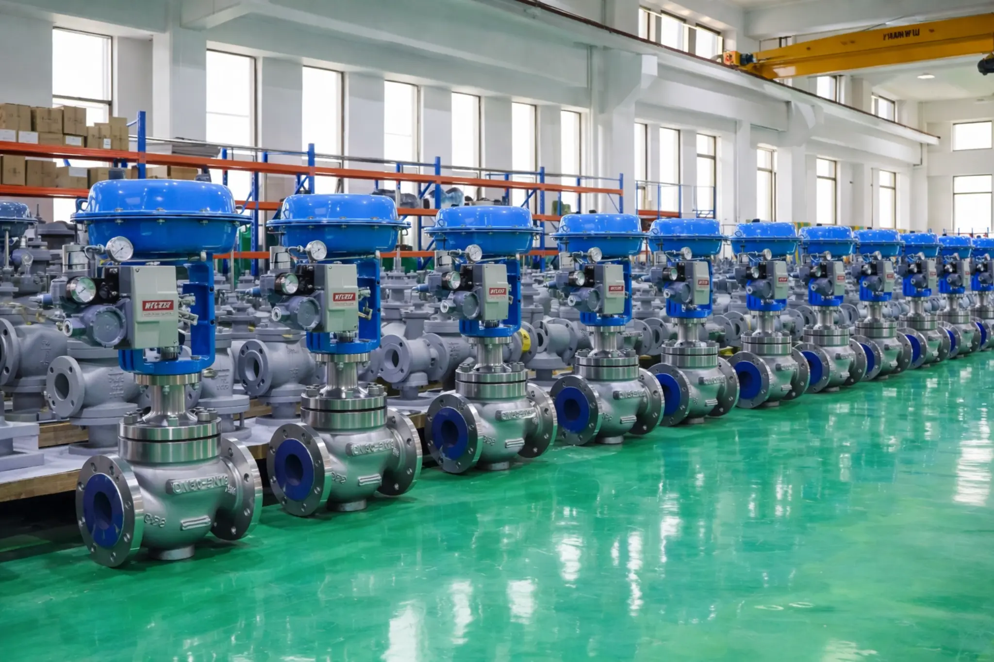 Neatly arranged industrial control valves