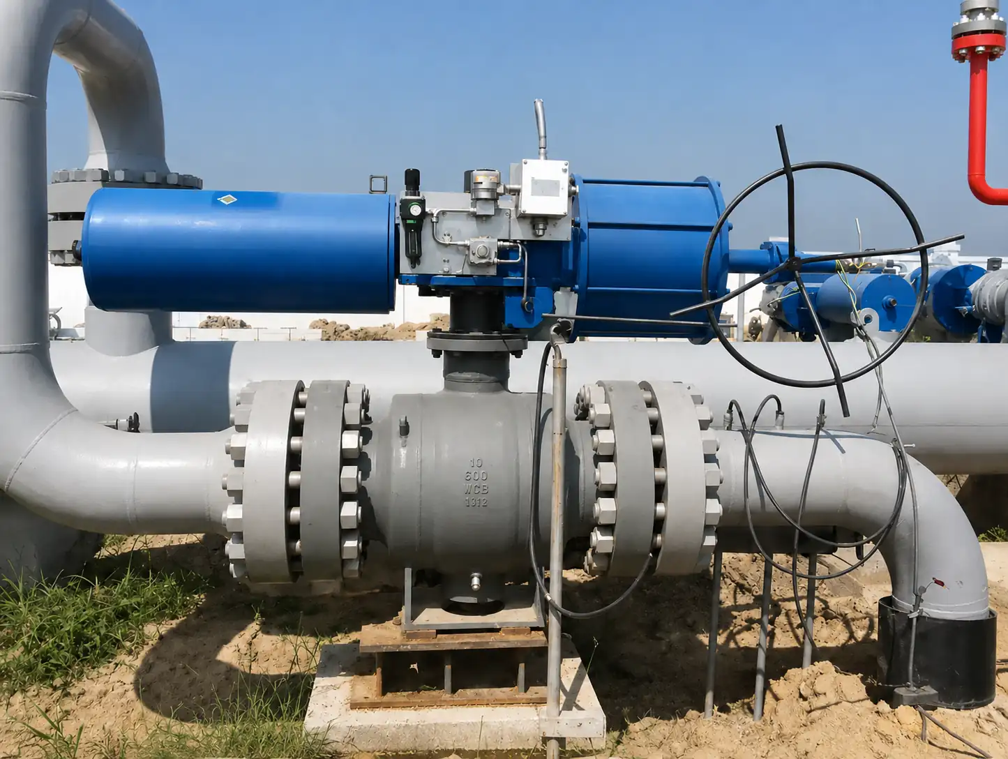Blue actuated pipeline valve for automated flow control