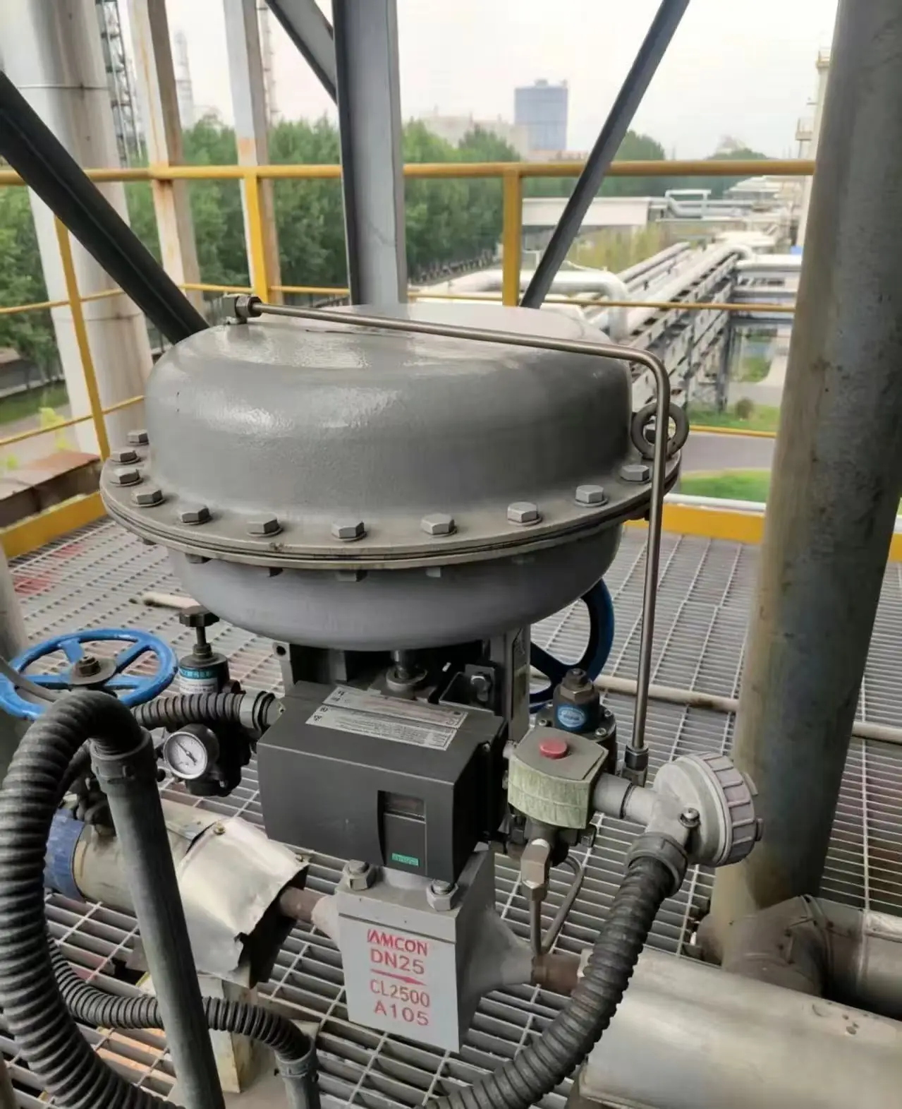 CL2500 pneumatic control valve onsite application in industrial pipeline service