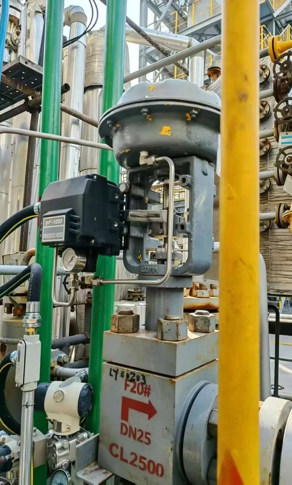 DN25 CL2500 high pressure control valve field installation
