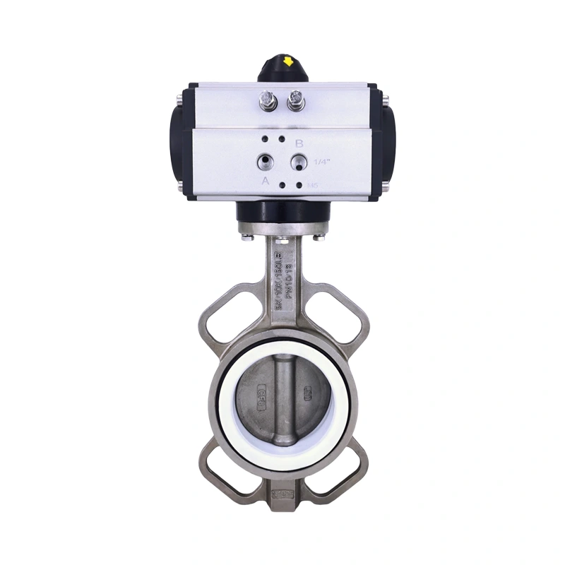 Pneumatic Stainless Steel Fluorine Lined Butterfly Valve