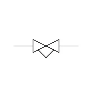 Continuously operated valve symbol in a P&ID