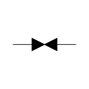 Normally closed general valve symbol in a P&ID