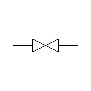 Normally open general valve symbol in a P&ID