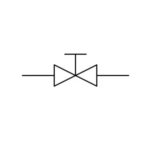 Manual operated valve symbol in a P&ID