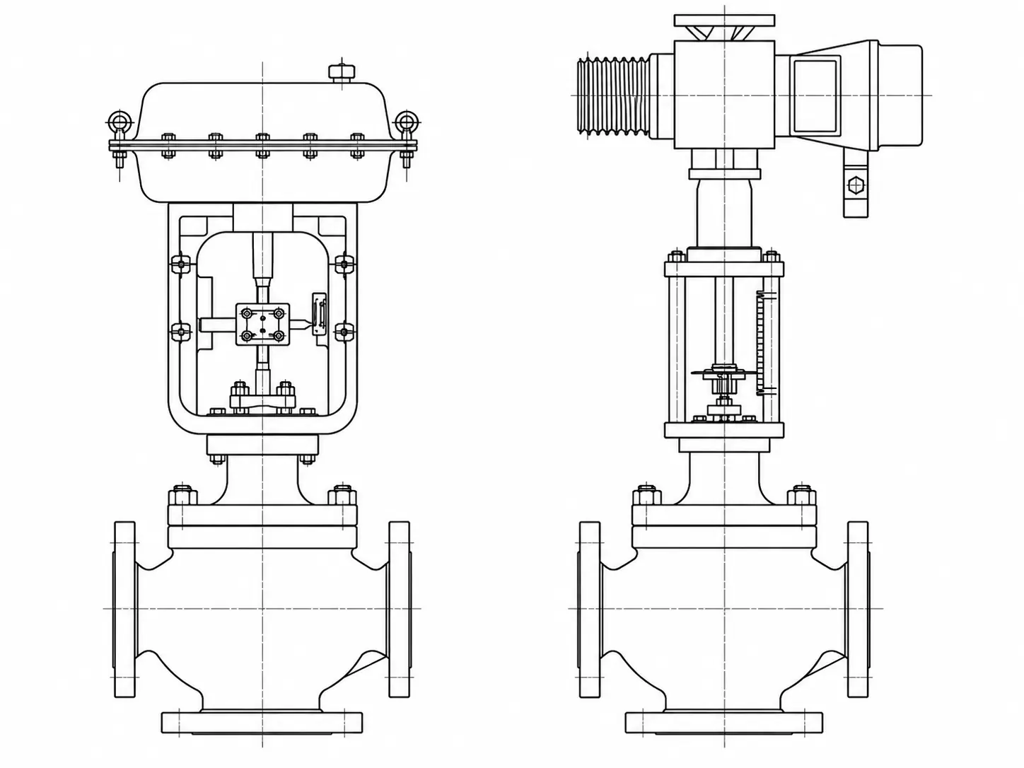 mcv 310 pneumatic and electric actuator outline