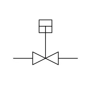 Piston operated valve symbol in a P&ID
