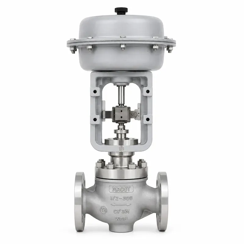 Balanced single-seat cage-guided globe control valve for clean chemical process service