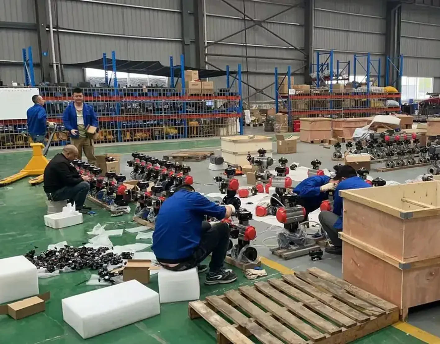 Actuated ball valve final documentation marking and export packing