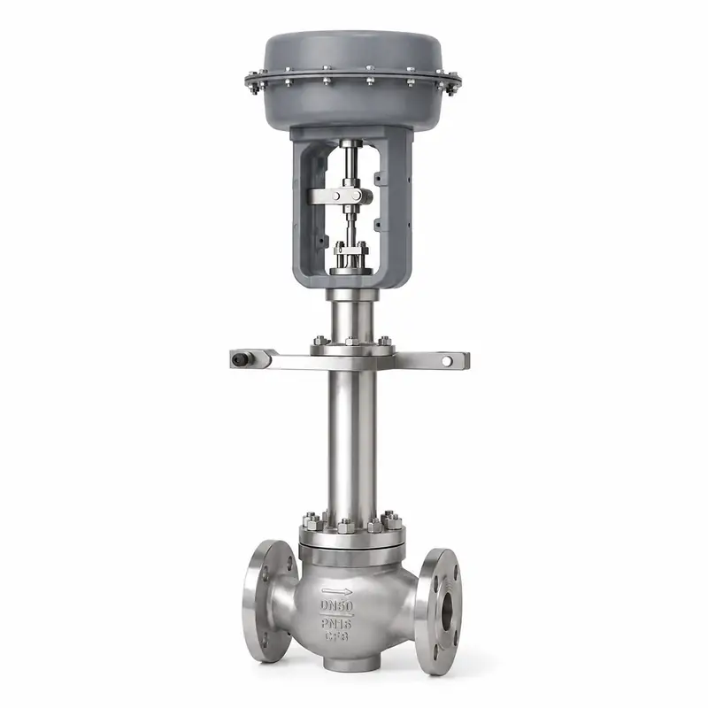 Low-temperature control valve for LNG tank fill pump minimum flow and cold-liquid return